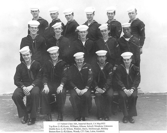 Imperial Beach CT School Advanced Class 18A-55(R) May 1955 - Instructors CT1 Tate