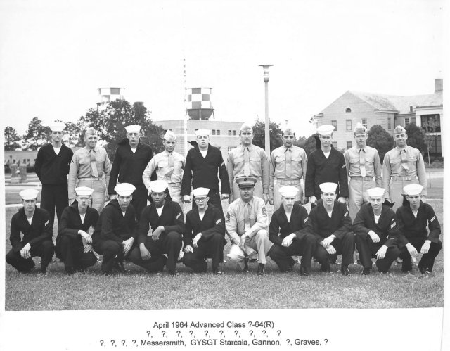Corry Field CTR School Advanced Class ?-64(R) April 1964 - Instructor:  GYSGT Starcala USMC
