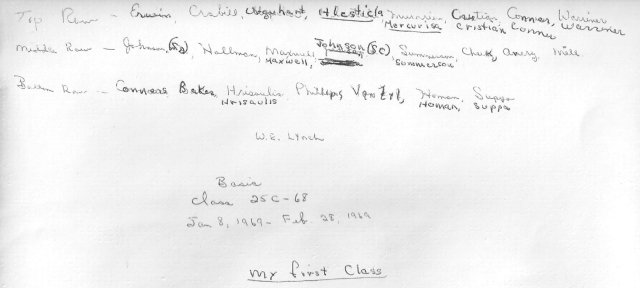 Corry Field CT School Basic Class 25C-68(R) February 1969 - Instructor:  CTR1 Willard E. Lynch Jr