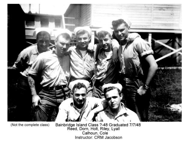 Bainbridge Island, WA.   CT School Class ?-48(R) July 1948 - Instructor:  CRM Jacobsen