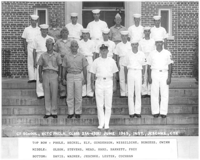 Corry Field CT School Basic Class 21A-63(R) June 1963 - Instructor:  CTC Jeschke
