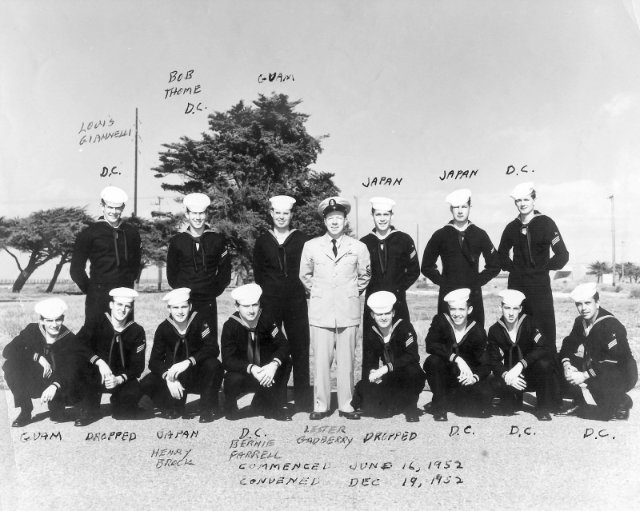 Imperial Beach (IB) Adv. Class 10-53(R) Dec 1952 - Instructor CTC Gadberry