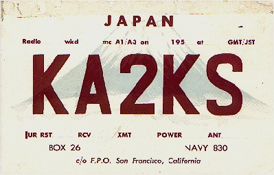 KA2KS ... Kamiseya, Japan .. circa 1955/56