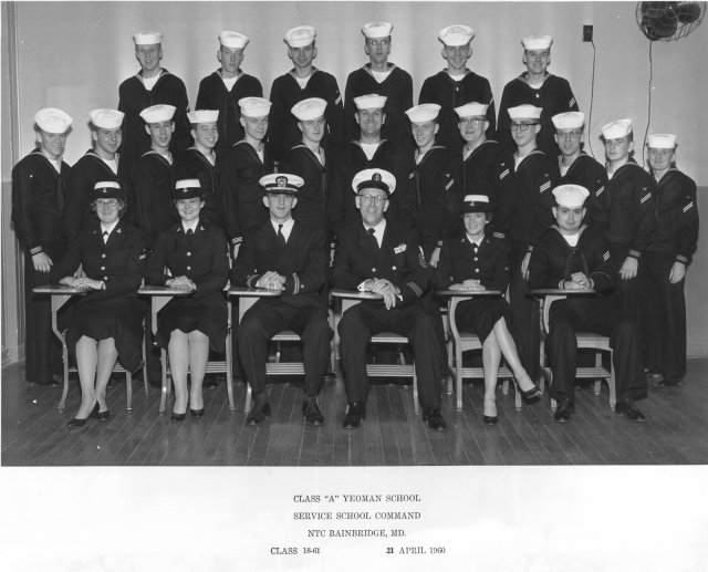 Bainbridge, MD YN A-school class 18-61 of April 1961 - Instructor: YNC Kazmier