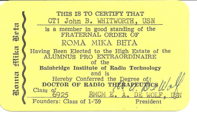 Bainbridge, MD. RM 'B' School Class 69-25 .. Sept. 1970